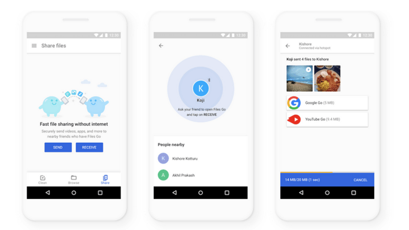Google Files Go AirDrop