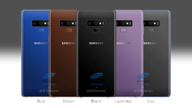 Samsung Galaxy Note9 มีสีน้ำตาล