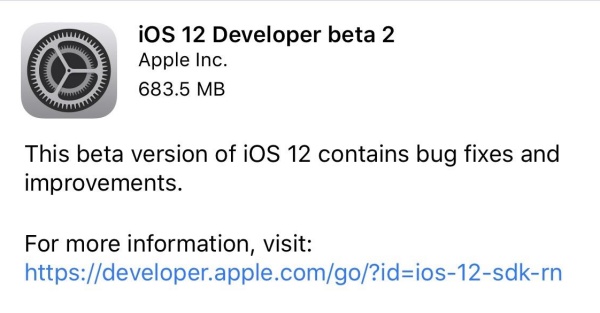 iOS 12 beta 2