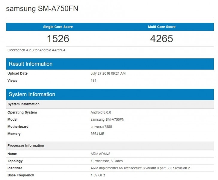 Mysterious Samsung Galaxy A device arrives on Geekbench