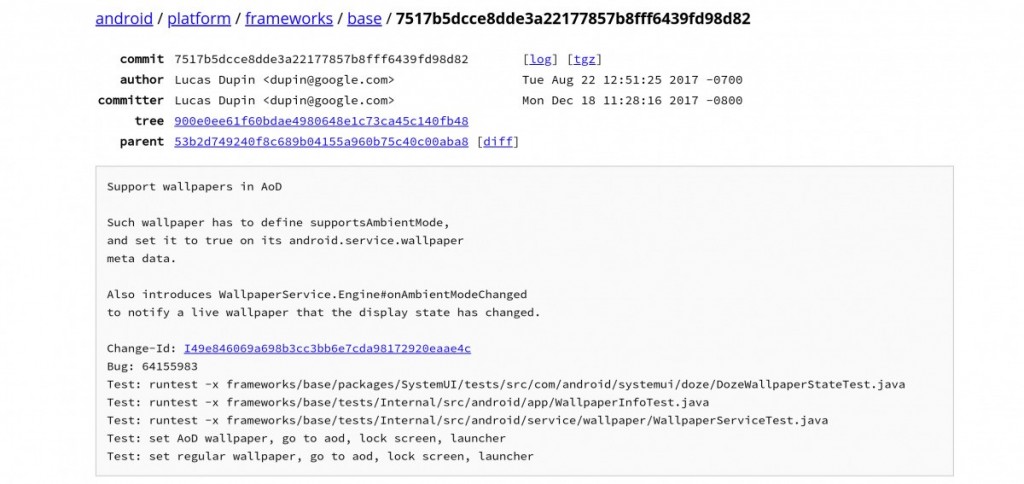 Always On Display to support wallpapers in Android 9.0 Pie