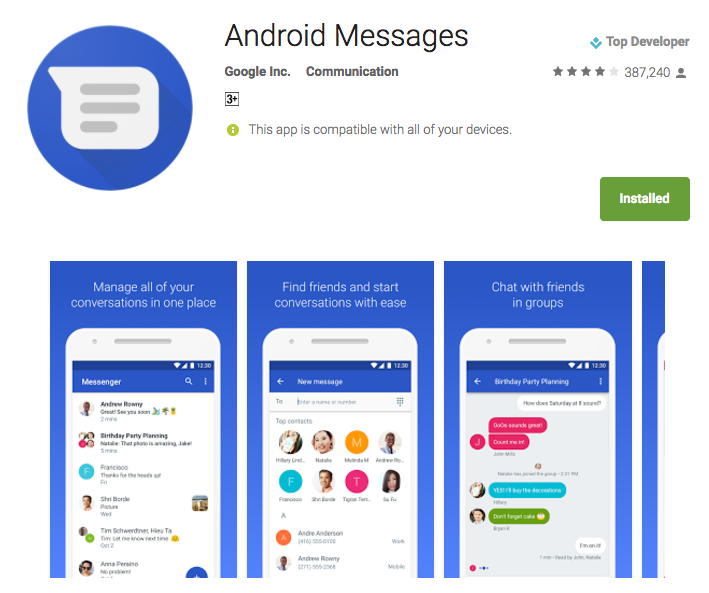 Android Messages tests integration with Google Assistant