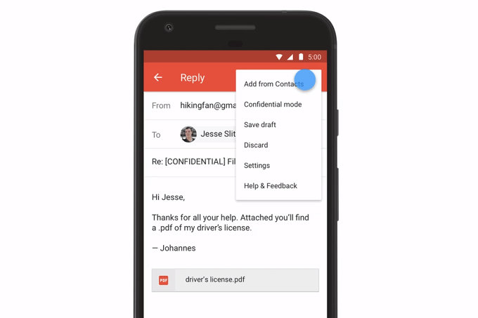 gmail Confidential mode