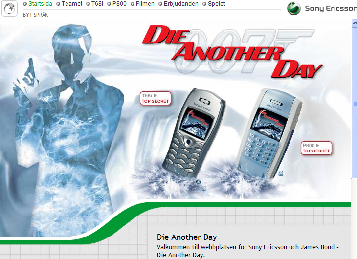 the story of Sony (Ericsson) phones told through Bond movies