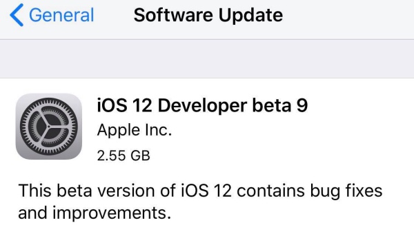 iOS 12 beta 9, macOS beta 8, watchOS 5 beta 8, tvOS 12 beta 8