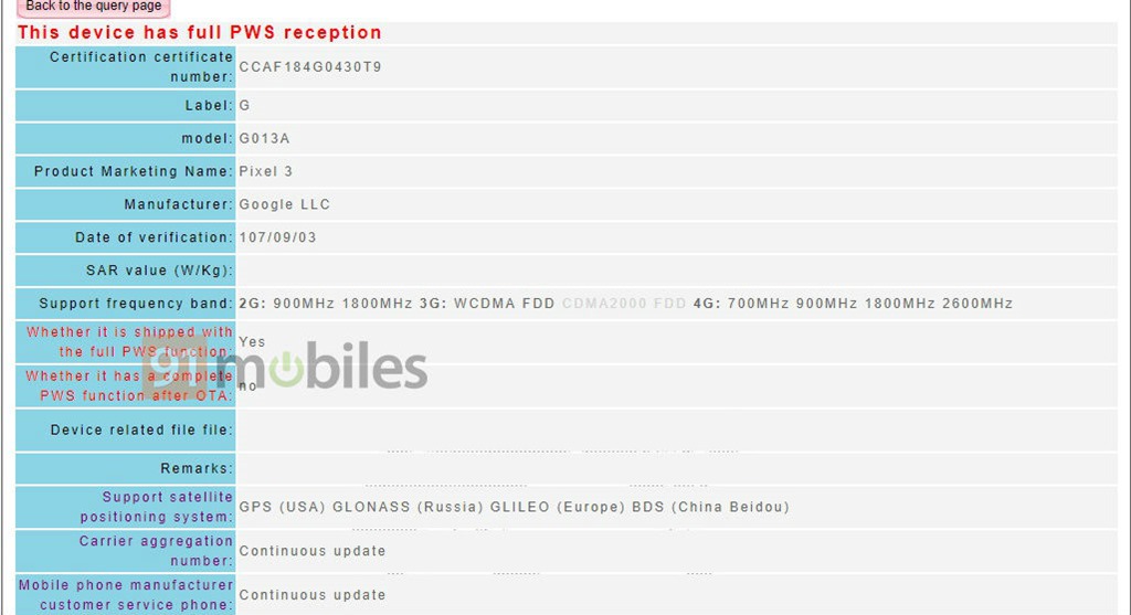 Google Pixel 3 and Pixel 3XL spotted on NCC certification