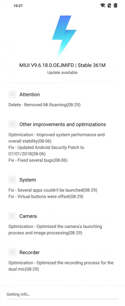 New OTA update for the Pocophone F1 