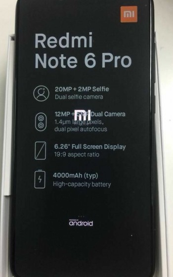 Xiaomi Redmi Note 6 Pro live photo confirms some specs