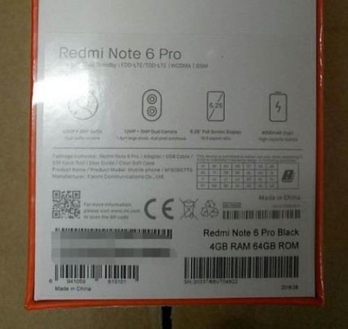 Xiaomi Redmi Note 6 Pro live photo confirms some specs