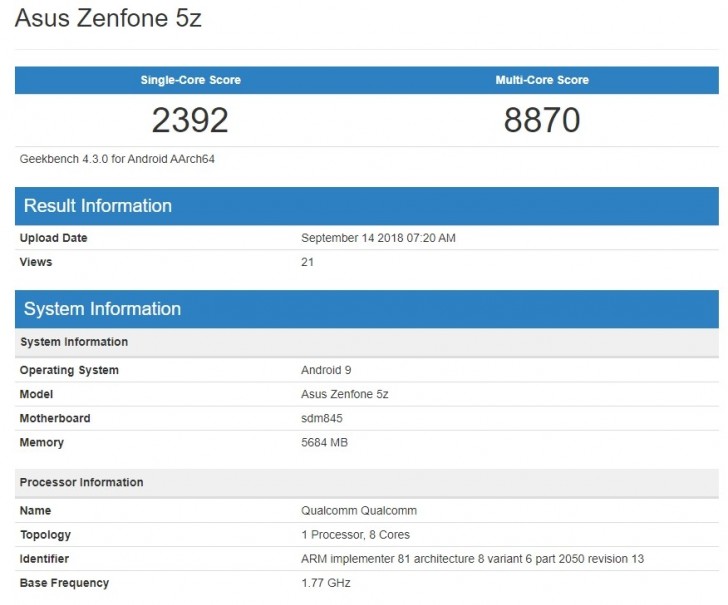 Asus Zenfone 5z is testing android 9 pie