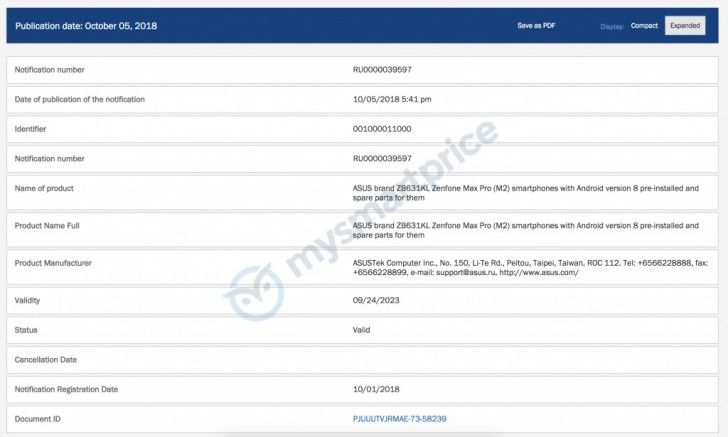 Asus Zenfone Max Pro M2 and Max M2 receives EEC certification