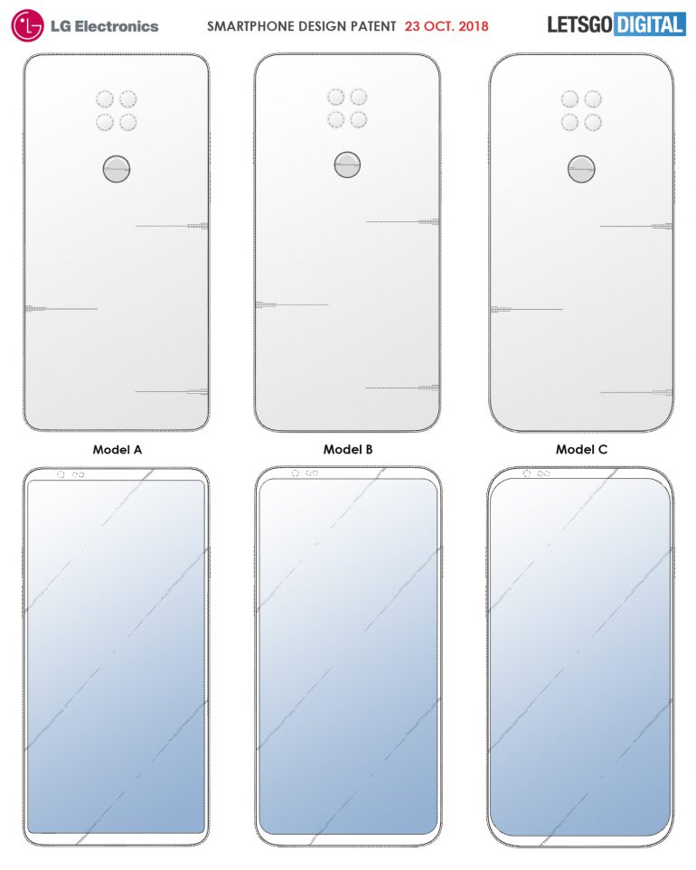 LG smartphone with uniform bezels and square camera module