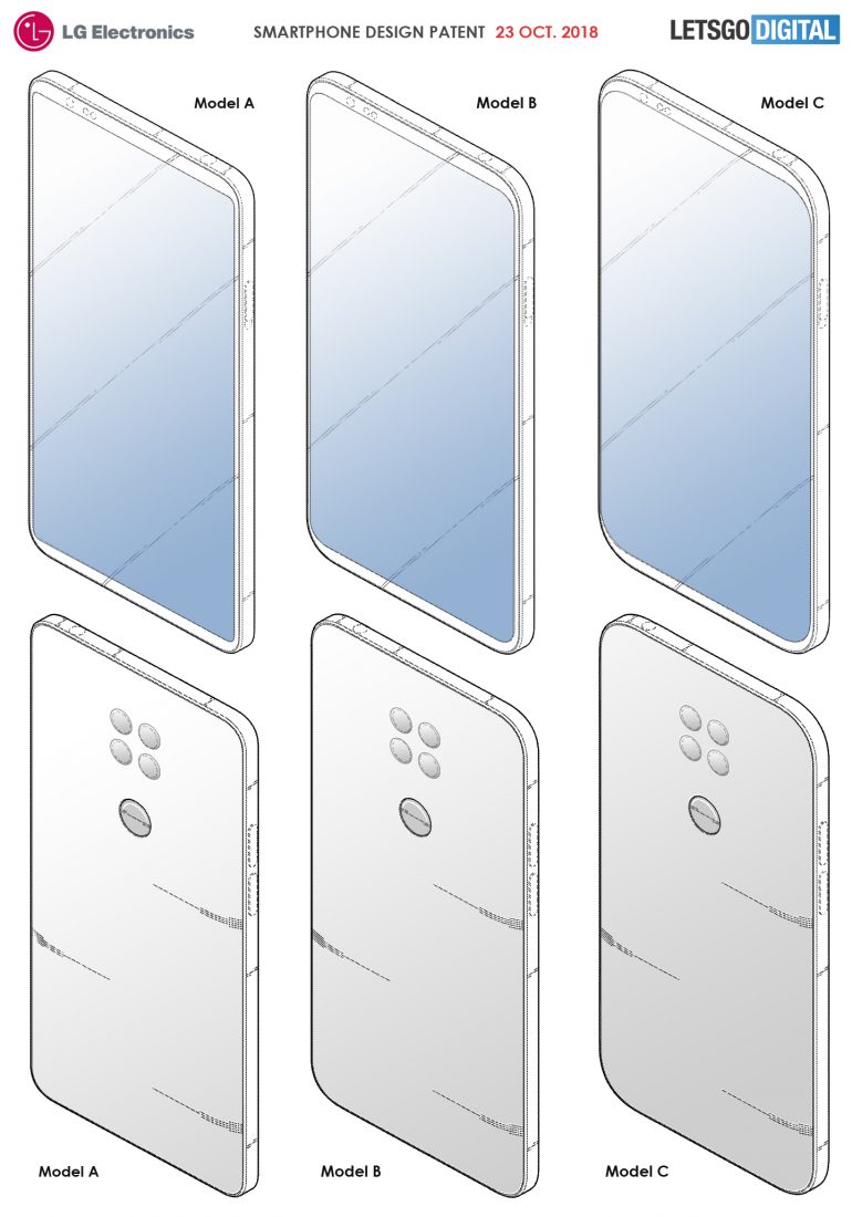 LG smartphone with uniform bezels and square camera module