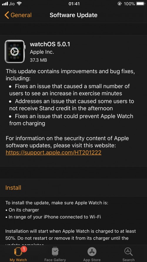 Apple releases watchOS 5.0.1 with bug fixes