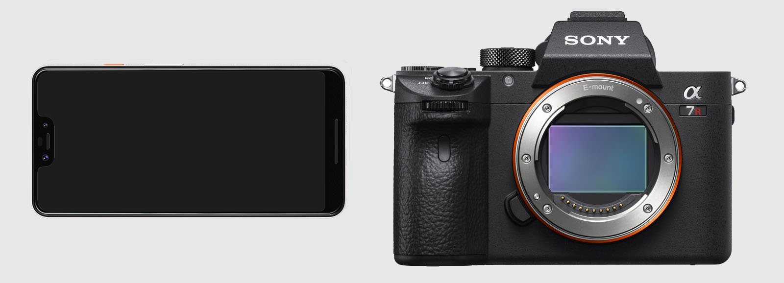 Google Pixel 3 (ซ้าย) และ Sony a7R III (ขวา)