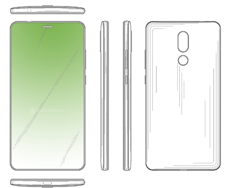 Huawei patents phone design with a hole in the display for the earpiece