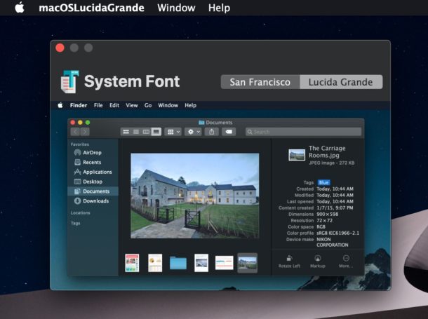How to Change System Font to Lucida Grande in MacOS Mojave