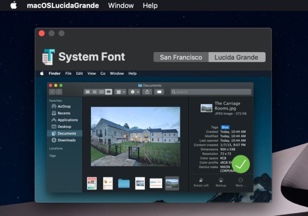 How to Change System Font to Lucida Grande in MacOS Mojave
