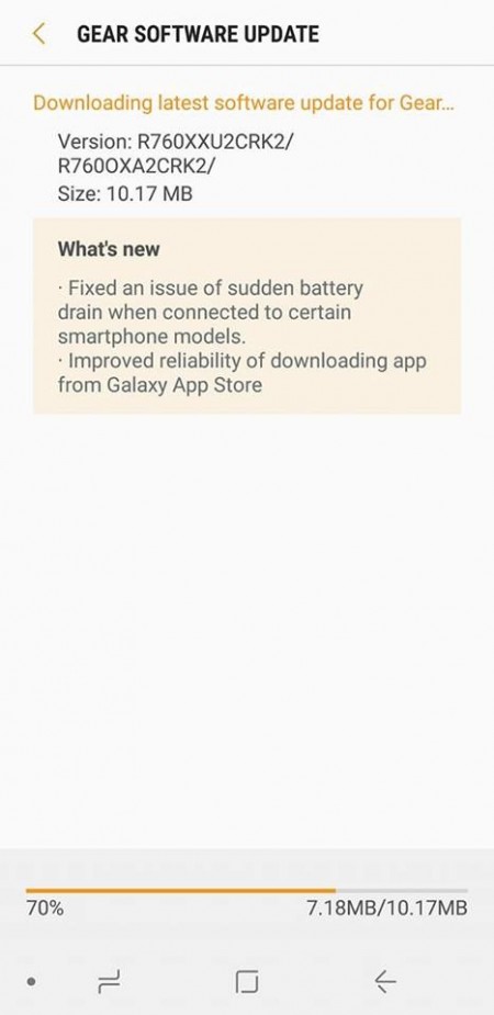 Samsung is pushing another Gear S3 update to take care of the battery drain