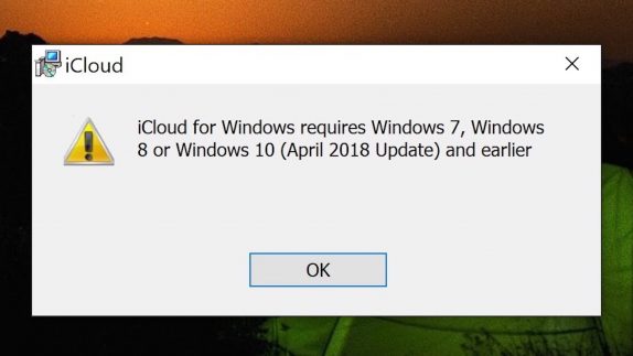 icloud windows 10 issues