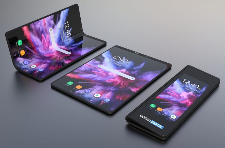 Samsung's foldable Galaxy F rendered in 3D