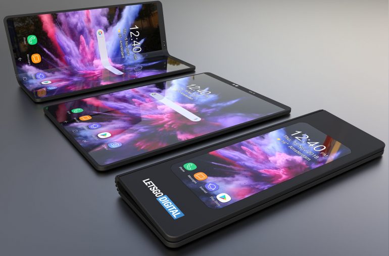 Samsung's foldable Galaxy F rendered in 3D