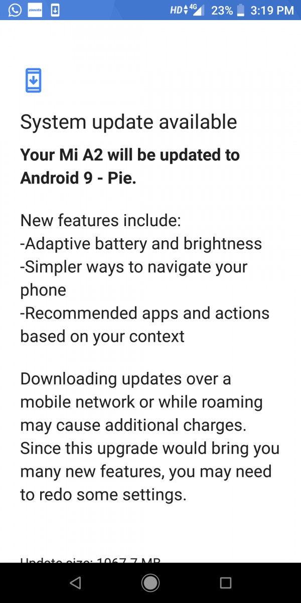 Good news Xiaomi Mi A2 gets Android 9.0 Pie update