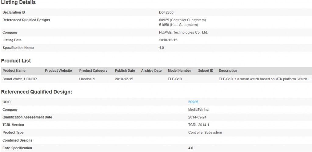 Honor is working on a new smart watch on a MediaTek platform