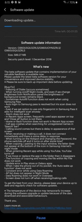 Samsung Galaxy S9 gets Android​ 9​ Pie​ beta