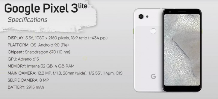 Google Pixel 3 Lite leaks in full in a hands-on video