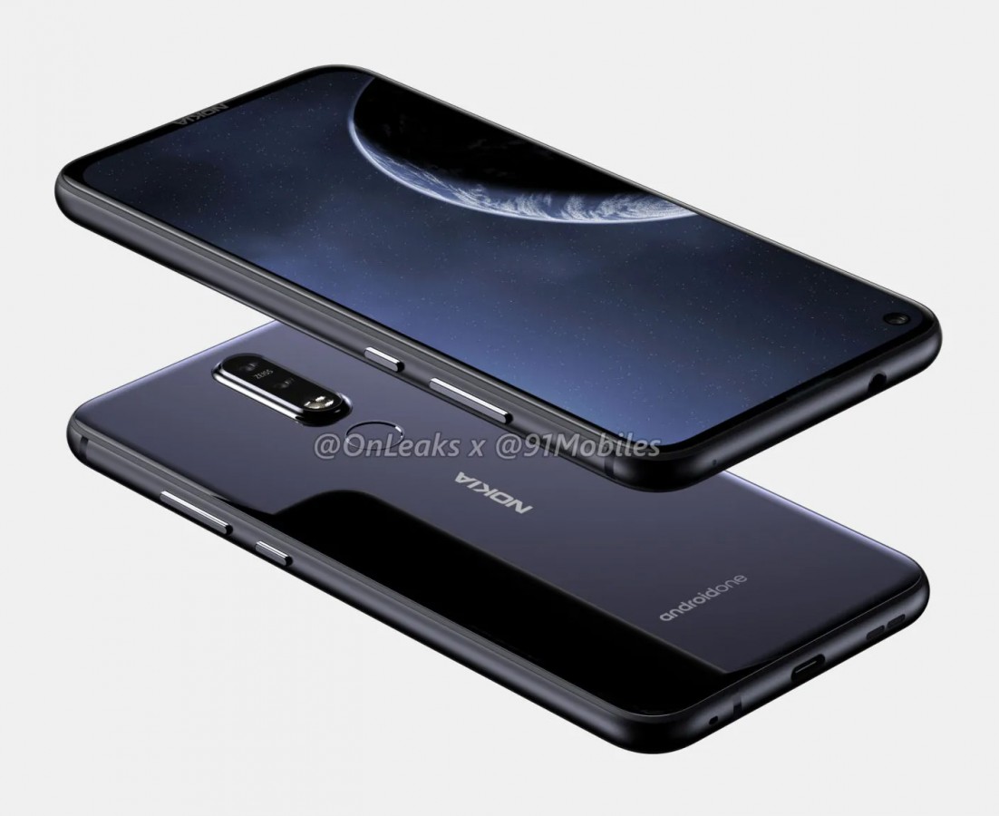 Nokia 8.1 Plus renders show a punch hole camera on a 6.2" display
