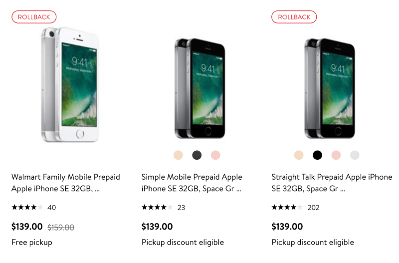 Walmart iPhone SE