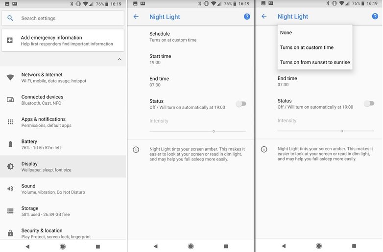 how to enable Blue light filter