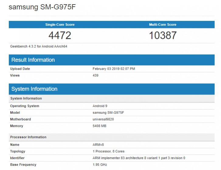 Samsung Galaxy S10+ hits GeekBench again, Exynos 9820 scores improving