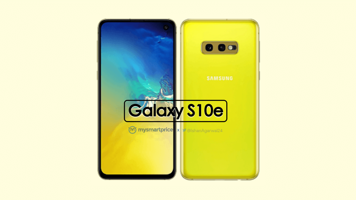 Samsung Galaxy S10e Canary Yellow Variant Render