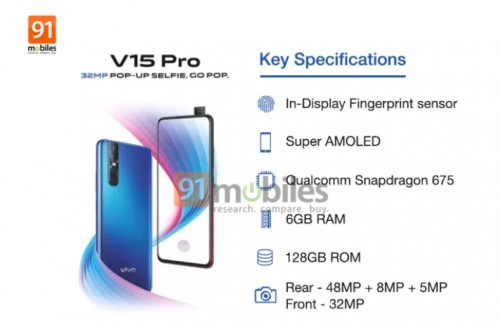 Vivo V15 Pro 32MP pop-up selfie camera