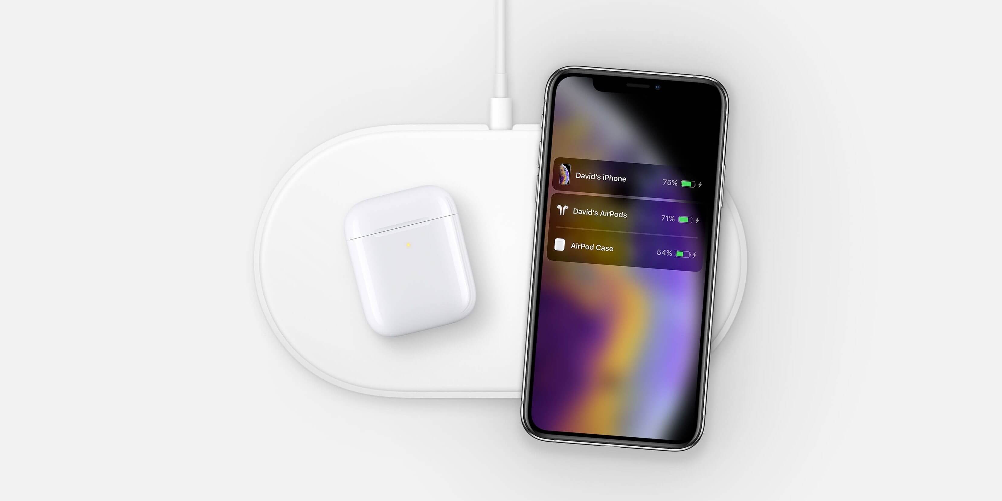 Hidden AirPower image with iPhone XS and new AirPods