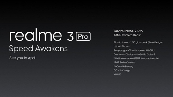 Realme 3 Pro to arrive in April