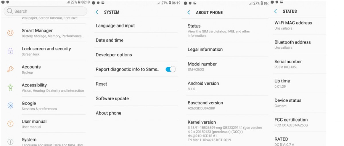 Samsung Galaxy A2 Core FCC
