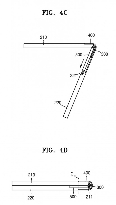 Samsung patents foldable phone that bends outwards