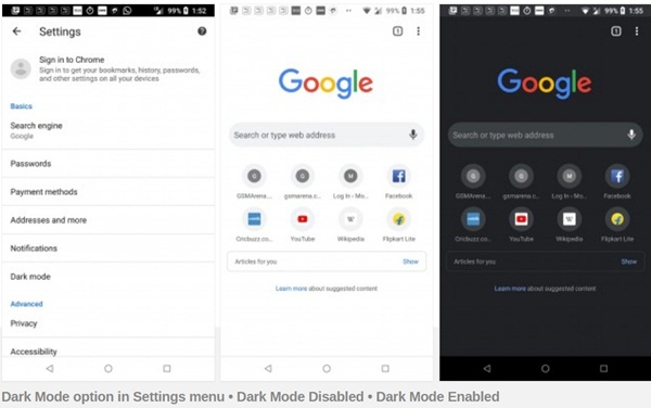 how to enable Dark Mode Google Chrome for Android