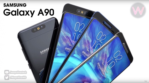 Samsung Galaxy A90 video shows a slider with a rotating camera