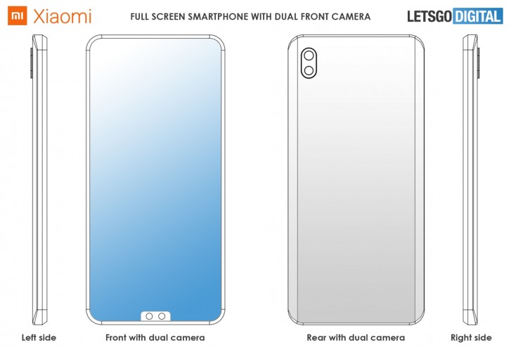 Xiaomi patents a notched phone with dual selfie camera on the bottom