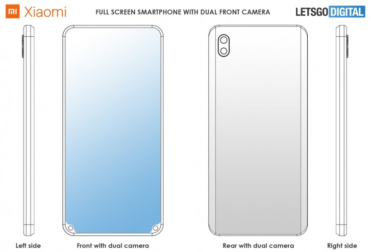 Xiaomi patents a notched phone with dual selfie camera on the bottom