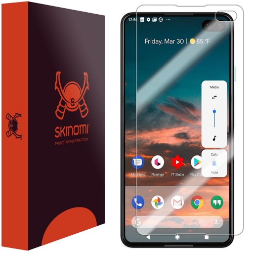 Google Pixel 4 screen protector shows dual punch hole selfie camera