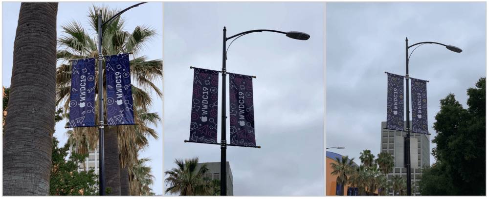 Neon artwork decorates McEnery Convention Center in San Jose ahead of WWDC 2019
