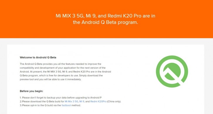 Redmi K20 Pro already in the Android Q Beta program