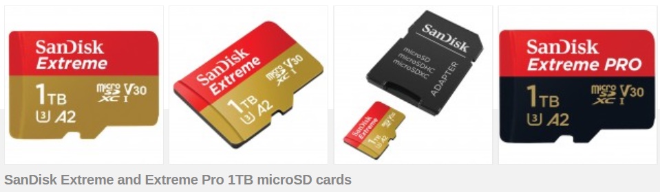  SanDisk Extreme 1TB microSD card now available for 450 USD