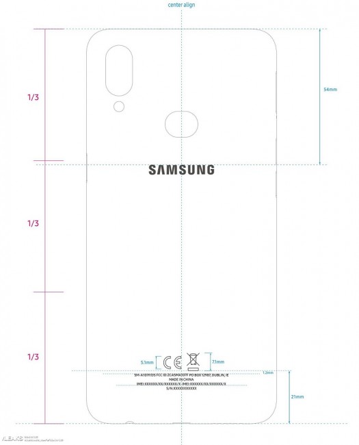Alleged Samsung Galaxy A10s passes through FCC with dual camera