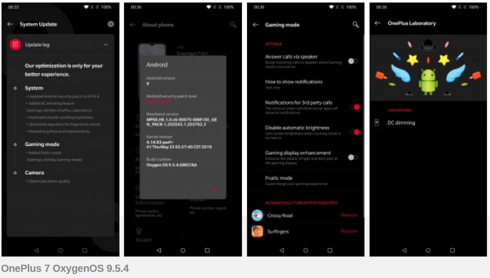 OnePlus 7 gets OxygenOS 9.5.4 update with DC Dimming, Fnatic Mode